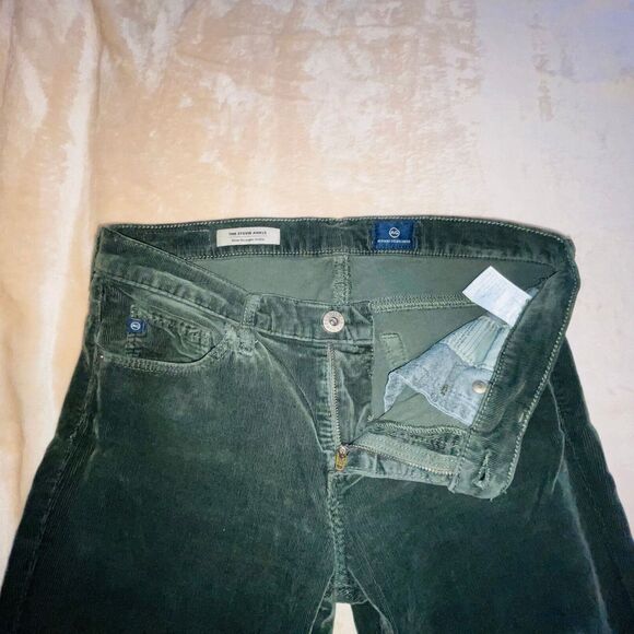 AG Adriano Goldschmeid THE STEVIE ANKLE Green Corduroy Pants 27R Fits 28x28 - Picture 11 of 15